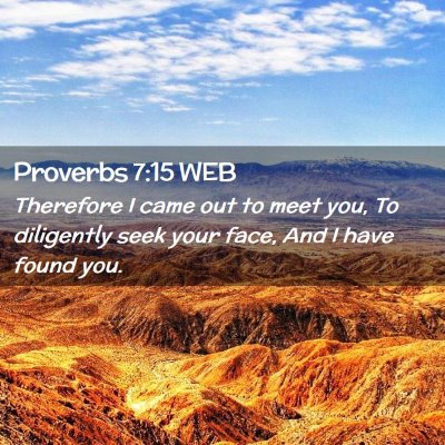 Picture 02 - Proverbs 7:15 WEB - Therefore I came out to meet you, To diligently - Bible Verse Picture