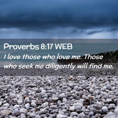 Picture 02 - Proverbs 8:17 WEB - I love those who love me. Those who seek me - Bible Verse Picture