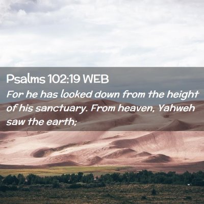 Picture 02 - Psalms 102:19 WEB - For he has looked down from the height of his - Bible Verse Picture