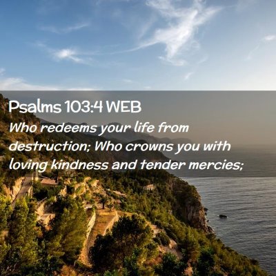 Picture 02 - Psalms 103:4 WEB - Who redeems your life from destruction; Who - Bible Verse Picture