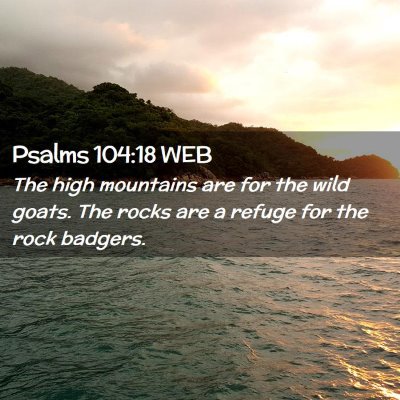 Picture 02 - Psalms 104:18 WEB - The high mountains are for the wild goats. The - Bible Verse Picture