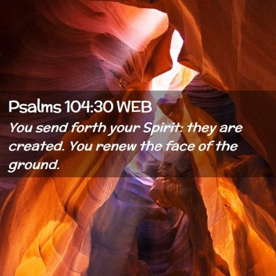 Picture 02 - Psalms 104:30 WEB - You send forth your Spirit: they are created. You - Bible Verse Picture