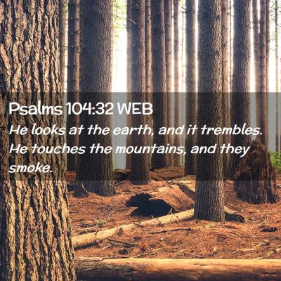 Picture 02 - Psalms 104:32 WEB - He looks at the earth, and it trembles. He - Bible Verse Picture