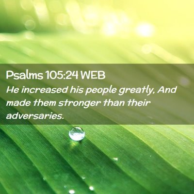 Picture 02 - Psalms 105:24 WEB - He increased his people greatly, And made them - Bible Verse Picture