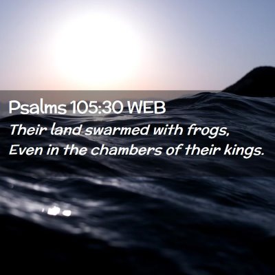 Picture 02 - Psalms 105:30 WEB - Their land swarmed with frogs, Even in the - Bible Verse Picture