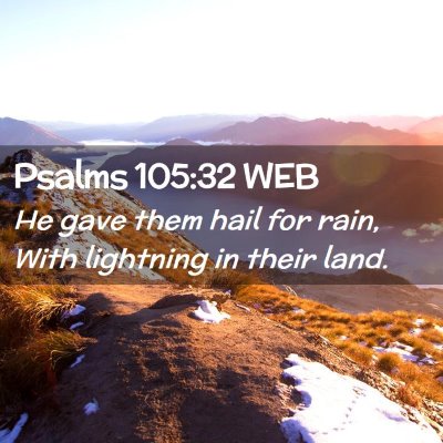 Picture 02 - Psalms 105:32 WEB - He gave them hail for rain, With lightning in - Bible Verse Picture