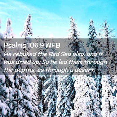 Picture 02 - Psalms 106:9 WEB - He rebuked the Red Sea also, and it was dried up; - Bible Verse Picture