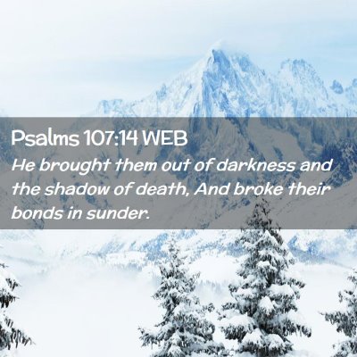 Picture 02 - Psalms 107:14 WEB - He brought them out of darkness and the shadow of - Bible Verse Picture