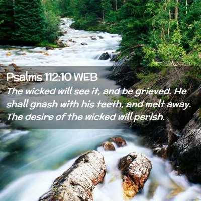 Picture 02 - Psalms 112:10 WEB - The wicked will see it, and be grieved. He shall - Bible Verse Picture