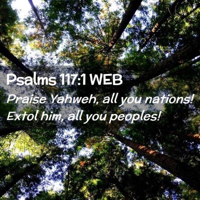 Picture 02 - Psalms 117:1 WEB - Praise Yahweh, all you nations! Extol him, all - Bible Verse Picture