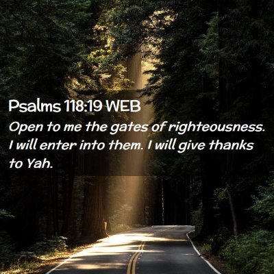 Picture 02 - Psalms 118:19 WEB - Open to me the gates of righteousness. I will - Bible Verse Picture