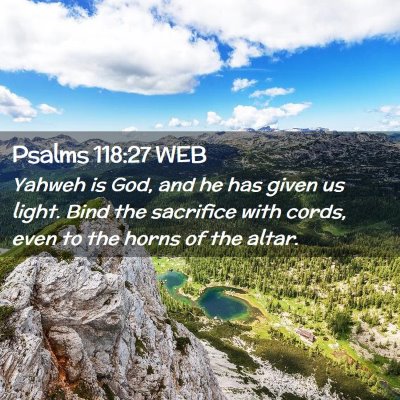 Picture 02 - Psalms 118:27 WEB - Yahweh is God, and he has given us light. Bind - Bible Verse Picture