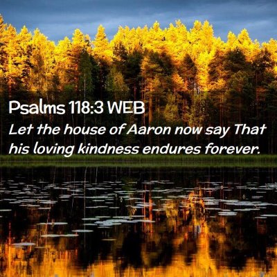Picture 02 - Psalms 118:3 WEB - Let the house of Aaron now say That his loving - Bible Verse Picture