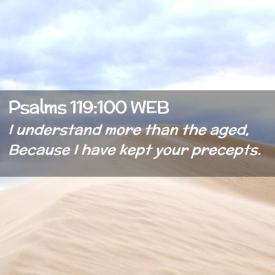 Picture 02 - Psalms 119:100 WEB - I understand more than the aged, Because I have - Bible Verse Picture