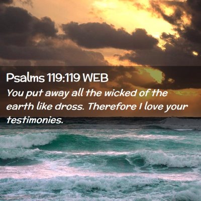 Picture 02 - Psalms 119:119 WEB - You put away all the wicked of the earth like - Bible Verse Picture