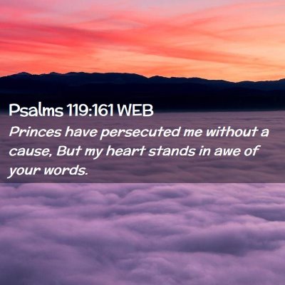 Picture 02 - Psalms 119:161 WEB - Princes have persecuted me without a cause, But - Bible Verse Picture