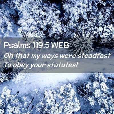 Picture 02 - Psalms 119:5 WEB - Oh that my ways were steadfast To obey your - Bible Verse Picture