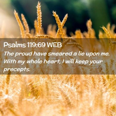 Picture 02 - Psalms 119:69 WEB - The proud have smeared a lie upon me. With my - Bible Verse Picture