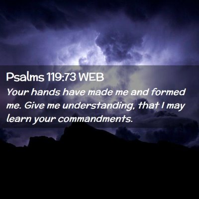 Picture 02 - Psalms 119:73 WEB - Your hands have made me and formed me. Give me - Bible Verse Picture