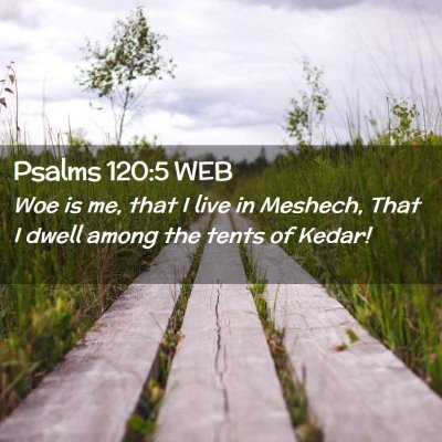 Picture 02 - Psalms 120:5 WEB - Woe is me, that I live in Meshech, That I dwell - Bible Verse Picture