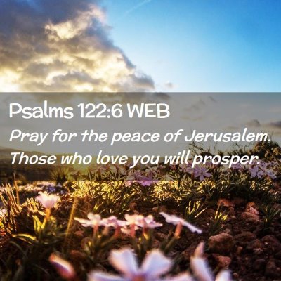 Picture 02 - Psalms 122:6 WEB - Pray for the peace of Jerusalem. Those who love - Bible Verse Picture