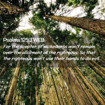 Picture 02 - Psalms 125:3 WEB - For the scepter of wickedness won't remain over - Bible Verse Picture