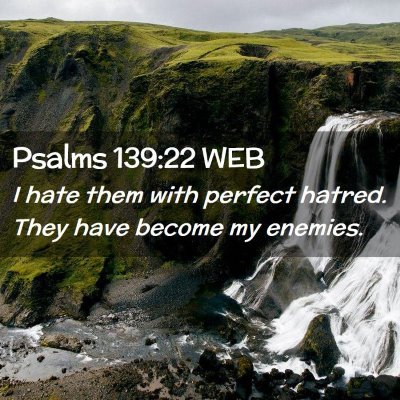 Picture 02 - Psalms 139:22 WEB - I hate them with perfect hatred. They have become - Bible Verse Picture