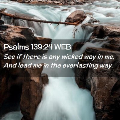 Picture 02 - Psalms 139:24 WEB - See if there is any wicked way in me, And lead me - Bible Verse Picture