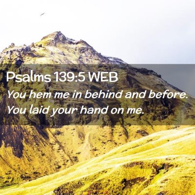 Picture 02 - Psalms 139:5 WEB - You hem me in behind and before. You laid your - Bible Verse Picture