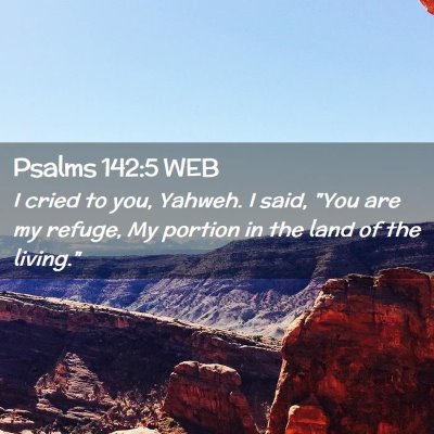 Picture 02 - Psalms 142:5 WEB - I cried to you, Yahweh. I said, 