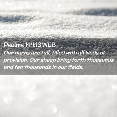Picture 02 - Psalms 144:13 WEB - Our barns are full, filled with all kinds of - Bible Verse Picture