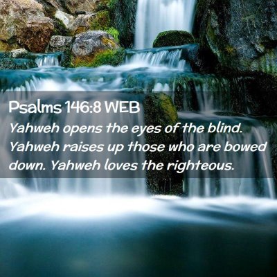 Picture 02 - Psalms 146:8 WEB - Yahweh opens the eyes of the blind. Yahweh raises - Bible Verse Picture