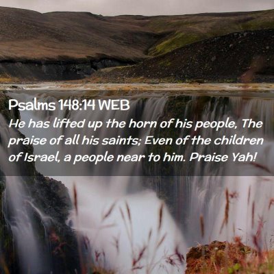 Picture 02 - Psalms 148:14 WEB - He has lifted up the horn of his people, The - Bible Verse Picture