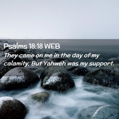 Picture 02 - Psalms 18:18 WEB - They came on me in the day of my calamity, But - Bible Verse Picture