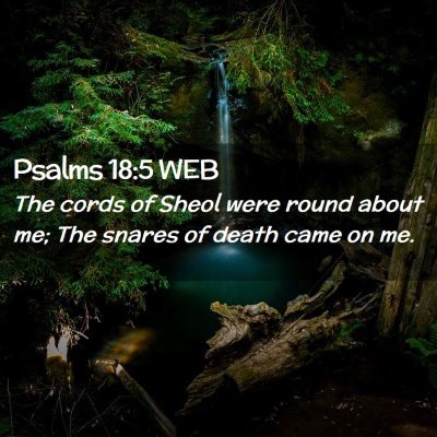 Picture 02 - Psalms 18:5 WEB - The cords of Sheol were round about me; The - Bible Verse Picture