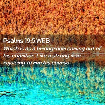 Picture 02 - Psalms 19:5 WEB - Which is as a bridegroom coming out of his - Bible Verse Picture