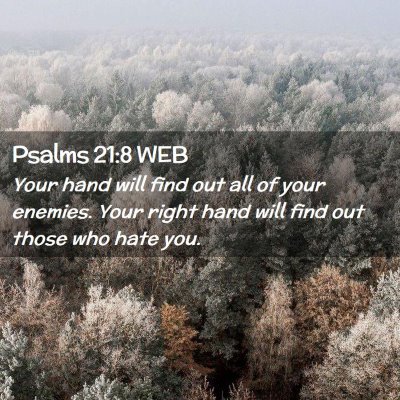 Picture 02 - Psalms 21:8 WEB - Your hand will find out all of your enemies. Your - Bible Verse Picture