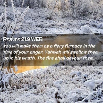 Picture 02 - Psalms 21:9 WEB - You will make them as a fiery furnace in the time - Bible Verse Picture