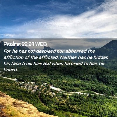 Picture 02 - Psalms 22:24 WEB - For he has not despised nor abhorred the - Bible Verse Picture