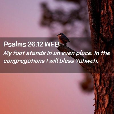 Picture 02 - Psalms 26:12 WEB - My foot stands in an even place. In the - Bible Verse Picture