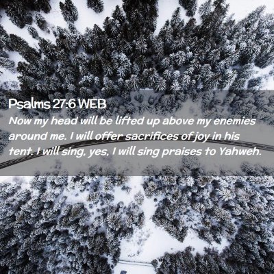 Picture 02 - Psalms 27:6 WEB - Now my head will be lifted up above my enemies - Bible Verse Picture