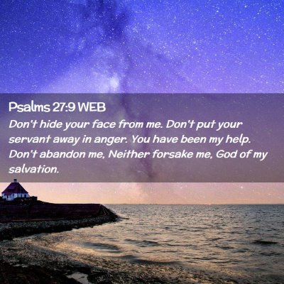 Picture 02 - Psalms 27:9 WEB - Don't hide your face from me. Don't put your - Bible Verse Picture