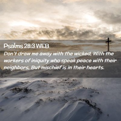 Picture 02 - Psalms 28:3 WEB - Don't draw me away with the wicked, With the - Bible Verse Picture