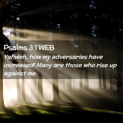 Picture 02 - Psalms 3:1 WEB - Yahweh, how my adversaries have increased! Many - Bible Verse Picture