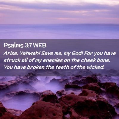 Picture 02 - Psalms 3:7 WEB - Arise, Yahweh! Save me, my God! For you have - Bible Verse Picture