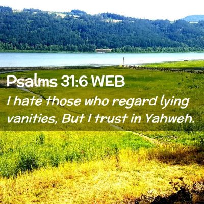 Picture 02 - Psalms 31:6 WEB - I hate those who regard lying vanities, But I - Bible Verse Picture