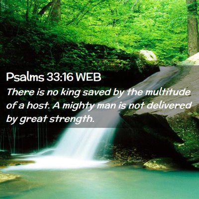 Picture 02 - Psalms 33:16 WEB - There is no king saved by the multitude of a - Bible Verse Picture