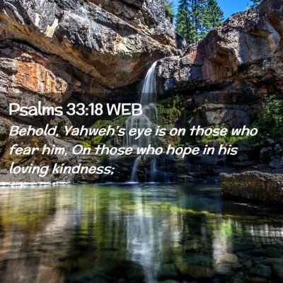 Picture 02 - Psalms 33:18 WEB - Behold, Yahweh's eye is on those who fear him, On - Bible Verse Picture