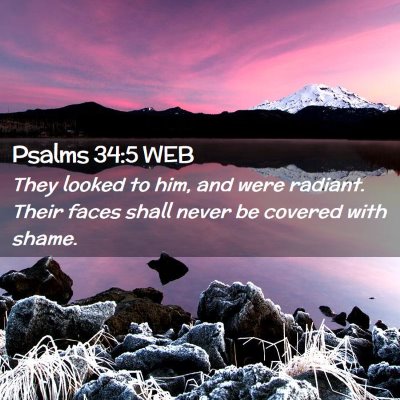 Picture 02 - Psalms 34:5 WEB - They looked to him, and were radiant. Their faces - Bible Verse Picture