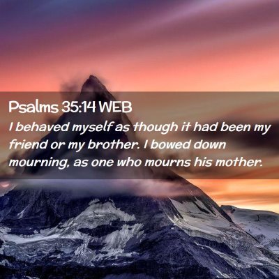 Picture 02 - Psalms 35:14 WEB - I behaved myself as though it had been my friend - Bible Verse Picture